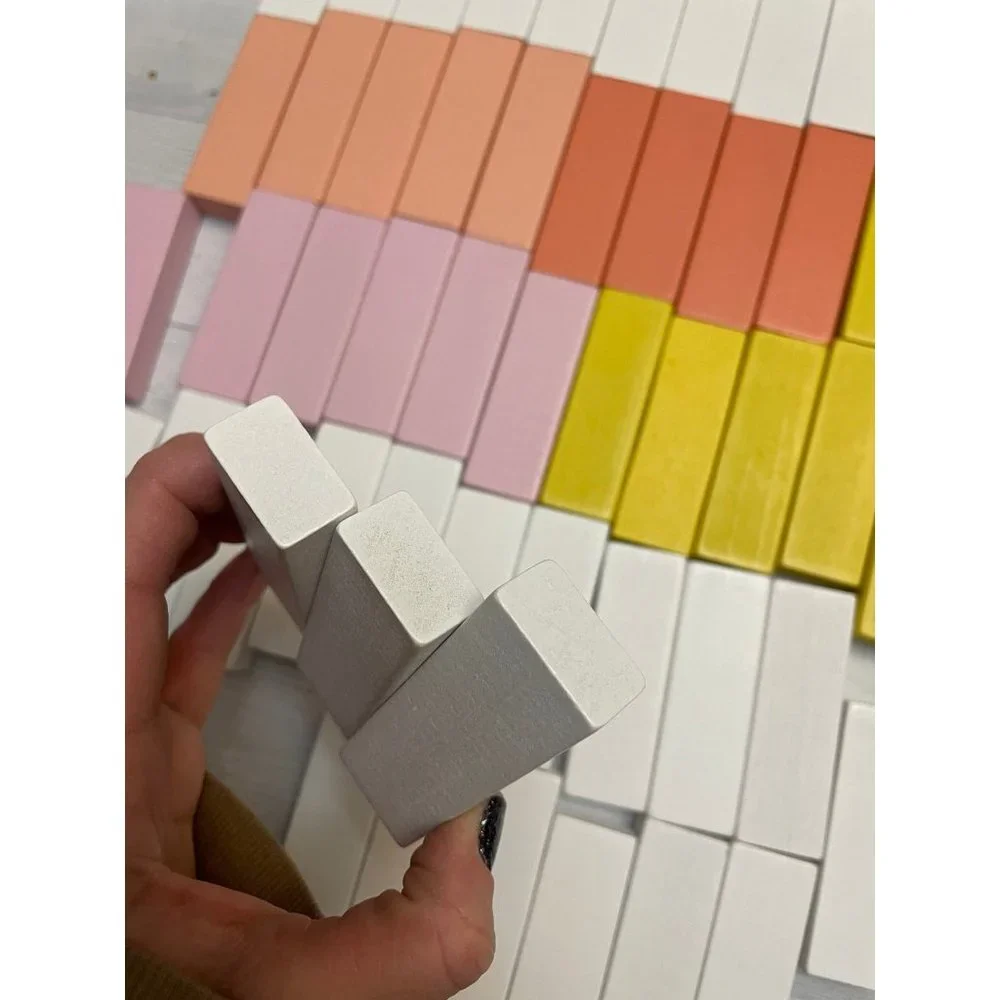 Wooden Bricks Toys Pastel‎ Montessori Building Blocks
